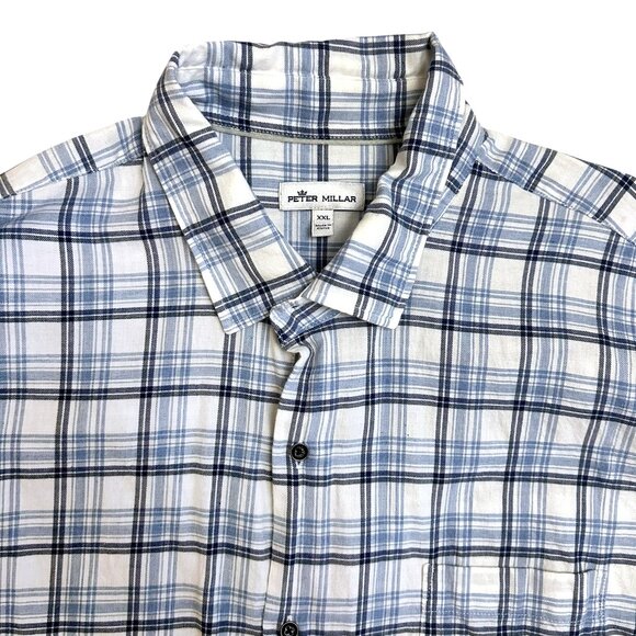 Peter Millar XXL 2XL Long Sleeve Button Up 100% Cotton Lightweight Flannel Shirt - Picture 5 of 5
